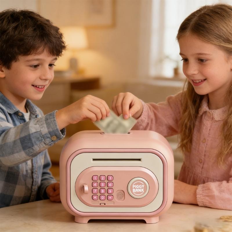 Piggy Banks with Fingerprint Password Electronic Cash Coin Banks Money Saving Box Birthday Gift for Boy Girls