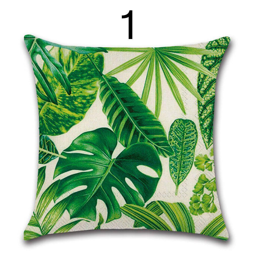 Waist Home Flamingo Bird Throw Pillow Case Bedroom Decoration Green Leaves Printed Cushion Cover