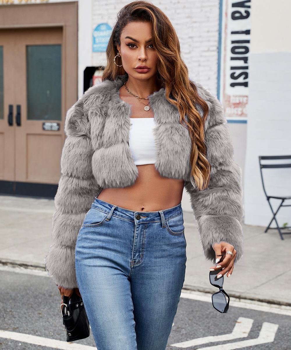 

7 женская куртка из искусственного меха с вставками из искусственного меха лисы, теплая куртка XXXL