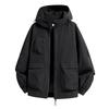 Veste à Capuche Coupe-Vent Imperméable Unisexe pour l'Extérieur Coupe Ample Multi-Poches Casual Sport Randonnée Camping Voyage