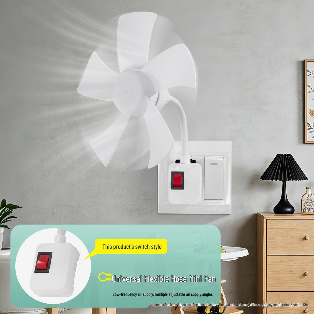 Portable Five-Leaf Swirl Fan with Creative Lamp Socket & Brushless Motor