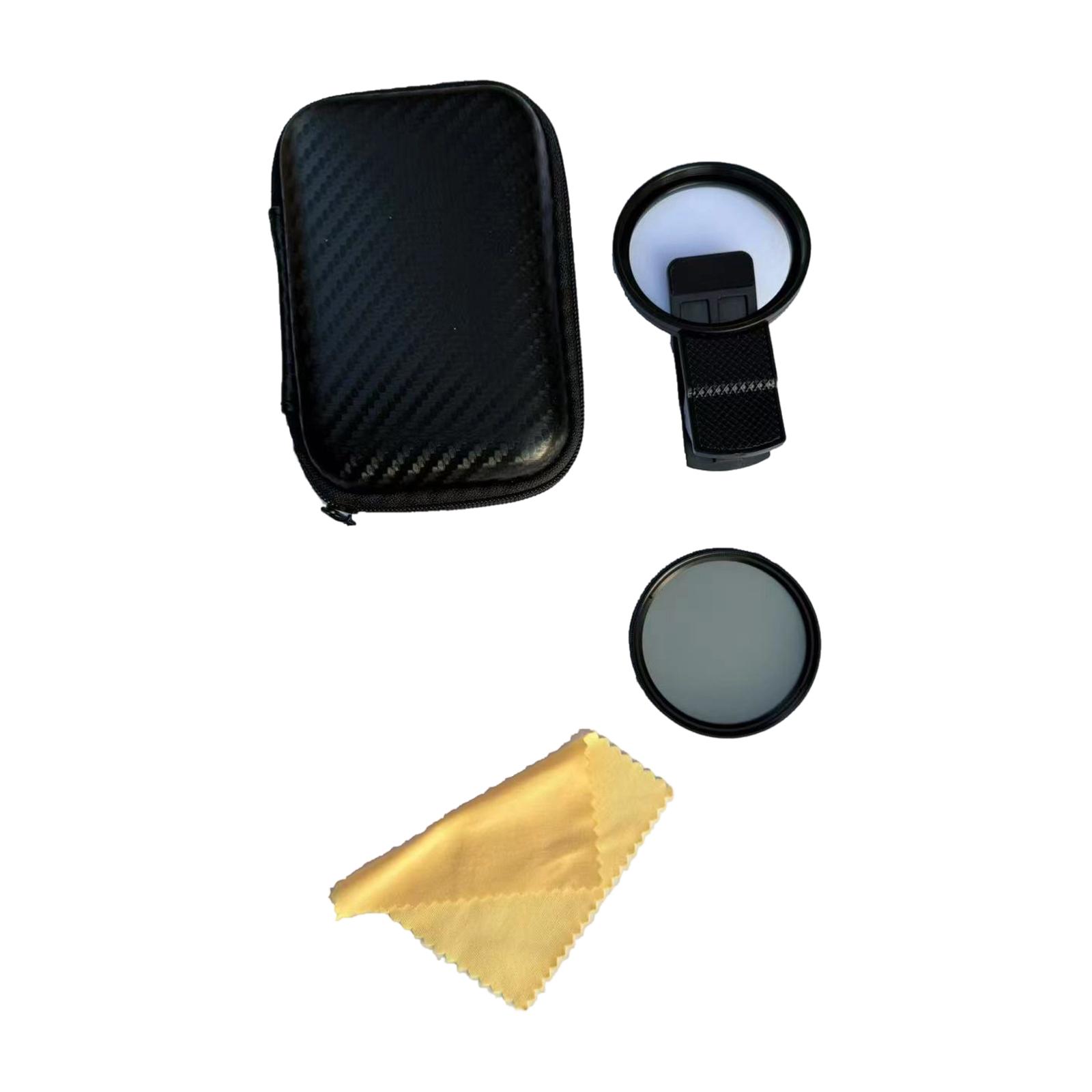 

Mobile Phone Camera Lens Filter Kit with Clip Holder Portable Storage Case Includes Lens Cap and Cleaning Cloth Compatible with Smartphones One Size
