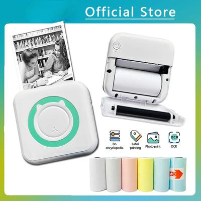 1Pc Mini Impressora Térmica Portátil Sem Fio BT 203dpi Etiqueta Fotográfica Memorando Pergunta Errada Impressão com Cabo USB Imprimante