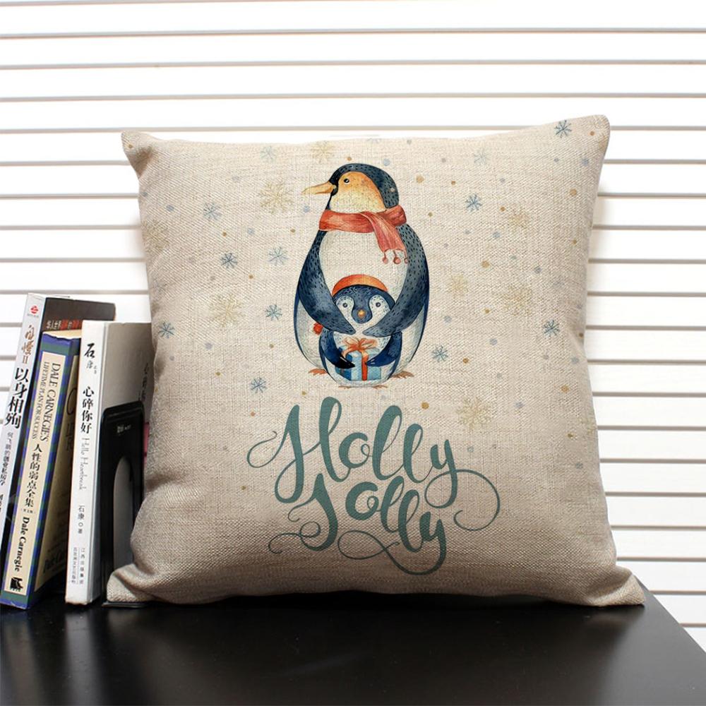 Cute Cartoon Animal Cushion Cover Funny Penguin Pillow Case Bedroom Living Room Sofa Decoration Pillowcase 45x45 Children's Gift