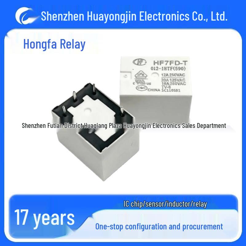 

Силовий реле Hongfa HF7FD-T-012-1HTF 12В, 4-контактне, нормально відкрите, 20А