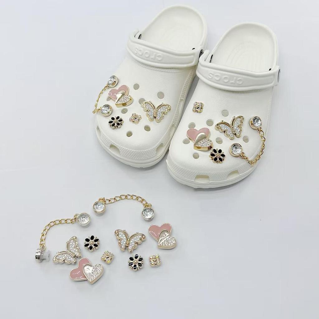 Women's DIY Detachable Shoe Accessories: Stylish Flower Buckle with Sparkling Diamonds