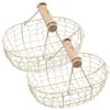 2Pcs Vintage Iron Wire Storage Basket Fruit Bread Basket Kitchen Countertop Organizer Household Decorative Handle