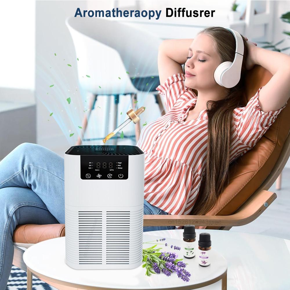 Household Aromatheraopy Air Purifier HEPA  Air Freshener Intelligent Touch Control Ions Generator Odor Eliminator