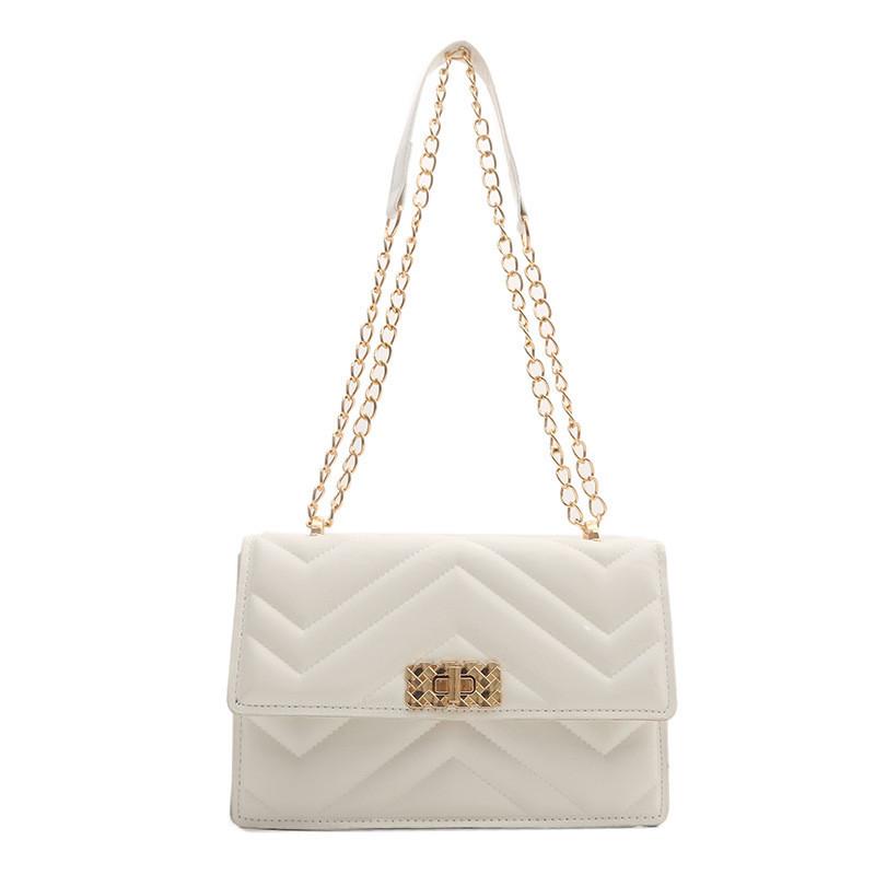 

Street Fashion Lock Buckle Square Bag Women Bags 2024 Stylish Chain Shoulder Crossbody Bag белый