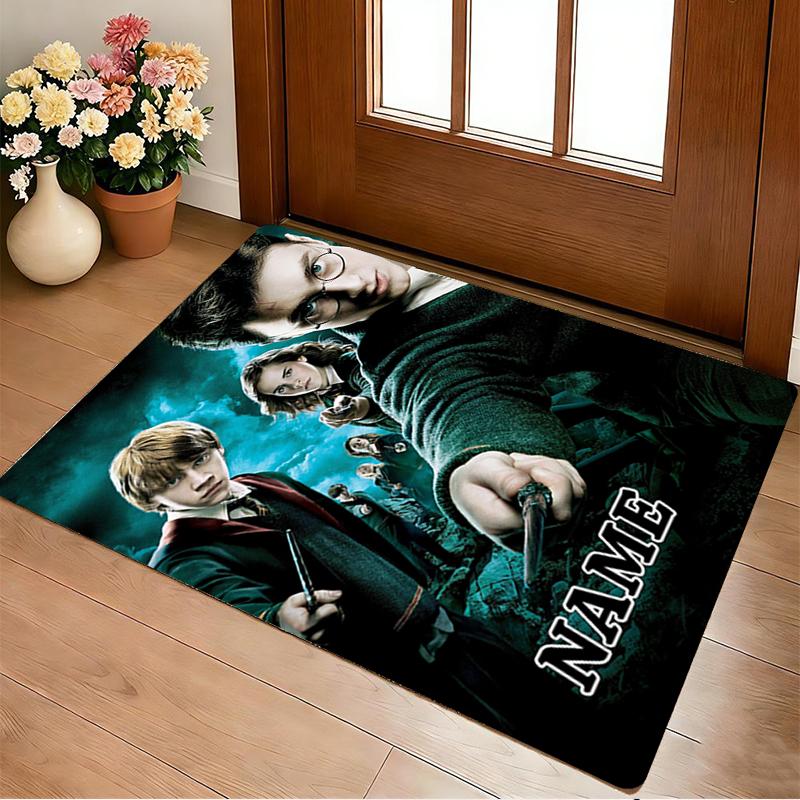 Custom Name Harry Potter Living Room Non-Slip Area Rug Soft Carpet for Bedroom Kids Playroom Sofa Office Home Decor Doormat