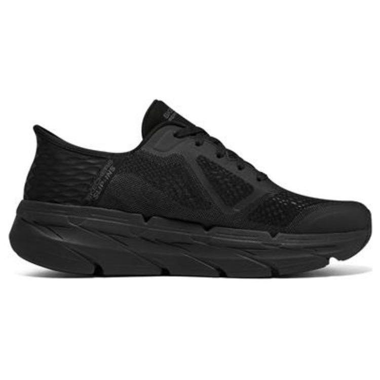 Skechers Max Cushioning Comfortable Round Toe Mesh Low Top Running Shoes Men Sneaker Black 220313-BBK