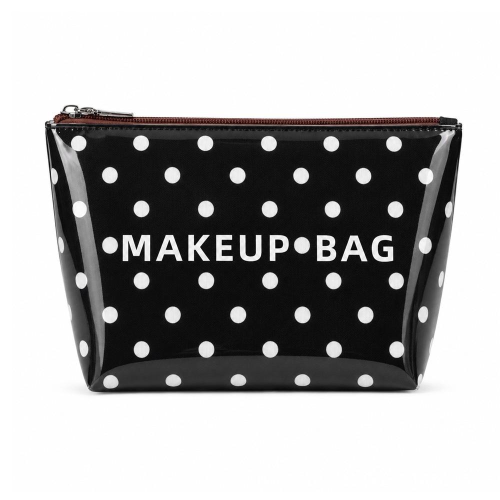 Large Capacity Striped Makeup Bag Waterproof Toiletry Storage Bag Durable PVC Cosmetic Bag Women чёрный
