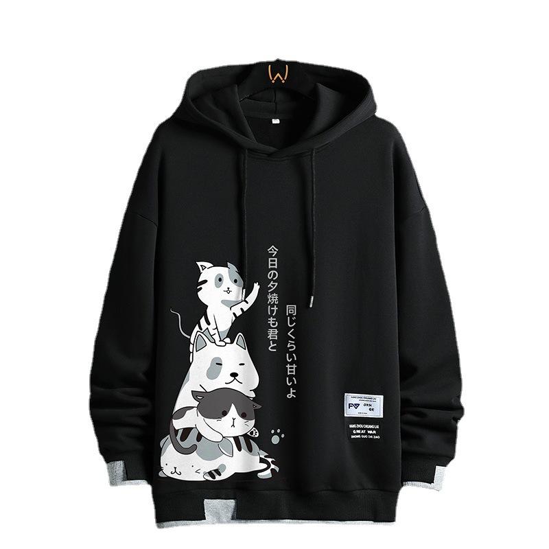 Trendy Brand Hooded Sweater Men'S Spring And Autumn Clothes Jacket Men'S Student Sports Loose Casual Sweater Men