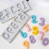 1Set Silicone Number 0-9 Embossed Mold for Fondant Candy Chocolate Cake Resin, DIY Baking Handicraft for Cake Decor Clay Molds
