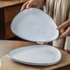 Utvald Retro Keramisk Specialformad Tallrik Hushåll Kreativ Tallrik Tallrik Grönsakstallrik Västlig Tallrik Restaurang Oregelbunden Tallrik