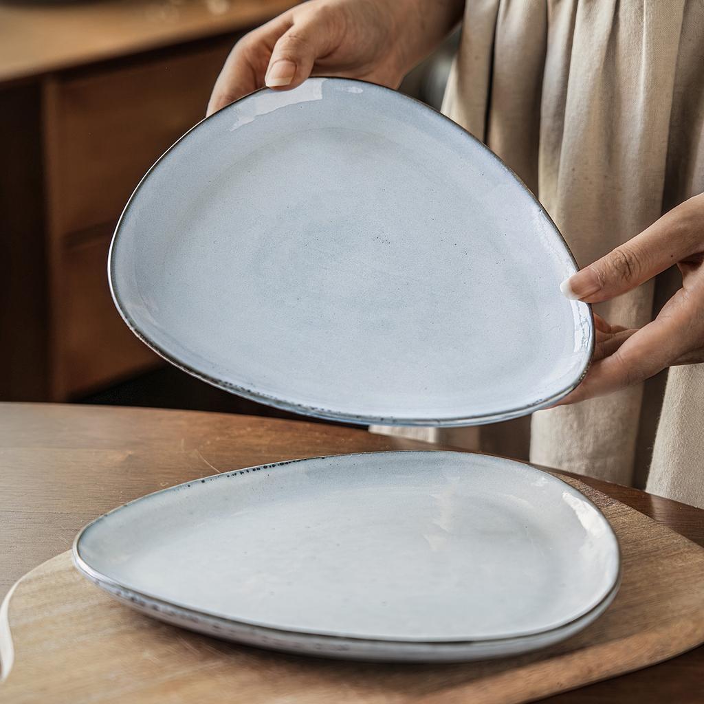 Utvald Retro Keramisk Specialformad Tallrik Hushåll Kreativ Tallrik Tallrik Grönsakstallrik Västlig Tallrik Restaurang Oregelbunden Tallrik
