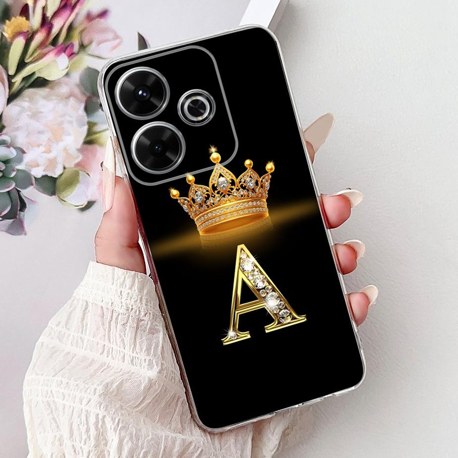 For Xiaomi Redmi 13 Case New Letters Cover 6.79'' Clear Silicone Soft TPU Phone Case For Xiaomi Redmi 13 Redmi13 Back Cover Bags