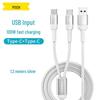 Pisen USB To Dual Type-C Fast Charging Cable 100W 1.2m