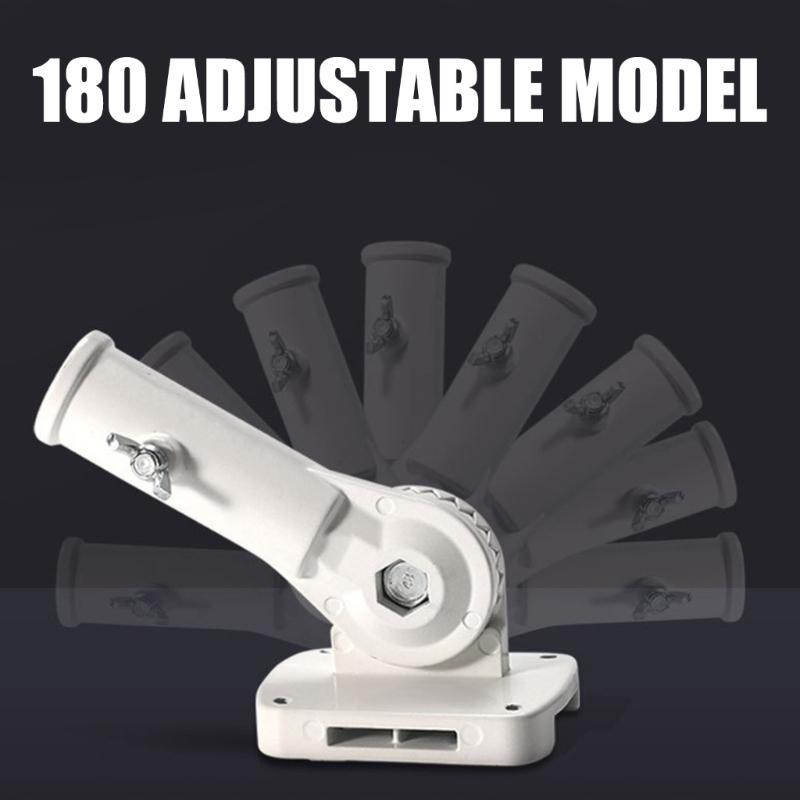 Adjustable RVs Flag Poles Mount 180 Degree Rotation Double Hole Design For Wall And Light Poles Installation Aluminum Alloy