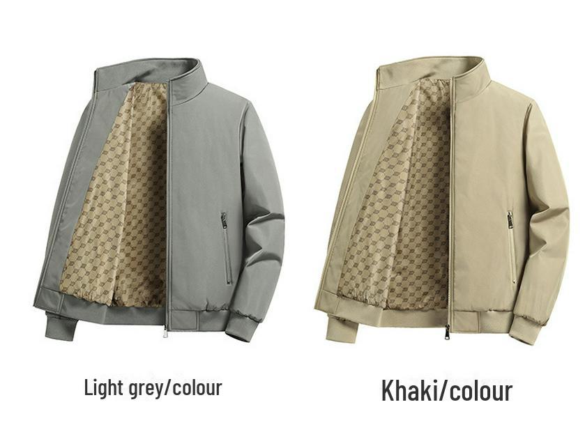 Men's M-8XL 2024 Autumn Solid Color Loose Business Casual Jacket