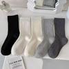 Women's Grey Ballet-Style Slouch Cotton Crew Socks for Summer, Pairs with Dad Shoes
