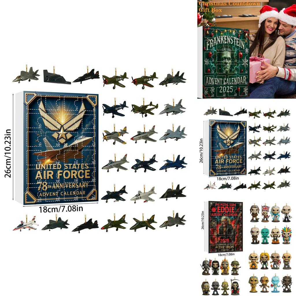 Gorilla Air Force Ballett Acryl Baumschmuck Adventskalender Blind Box Geschenk für Feiertagsdekoration