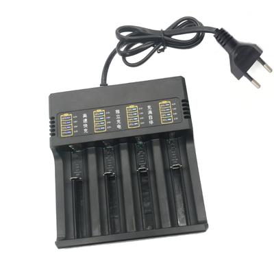 Battery Charger Adapter 4-Channel Charging Station for 4.2V 18650/26650/21700 with Overcharge Prevention LED Light