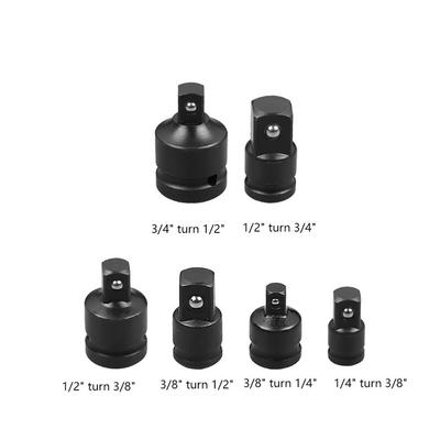 3 8 To 1 2 Socket Adapter 3 8 To 1 4 Adapter Air Wrench Black