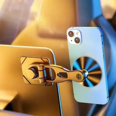 Alloy 720° Rotatable Magnetic Car Phone Holder GPS Mount Stand Lazy Bracket Support In Car for iPhone 16 15 14 Samsung Xiaomi