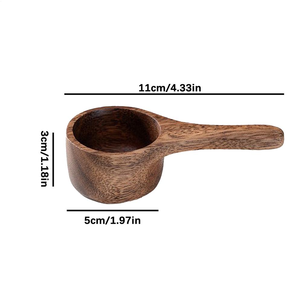 coffee scoop solid wood scoop Reusable Mini Brewing Tool Walnut Wood Coffee Spoon for Sugar Tea Bean Flour Home Kitchen Cafe