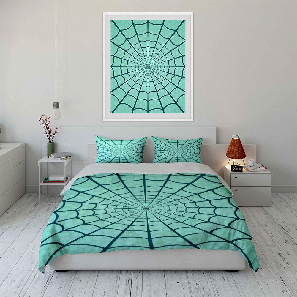 Spiderweb-inspired geometric pattern. Bedding sets Duvet cover sets Duvet covers Pillowcases(1 * Duvet Cover 2 * Pillowcases, without duvet insert)