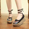 Fashion 2024  Ethnic Style Embroidered Shoes Women's Net Ahoes Spring And Autumn Lace-up  Retro Fashion Hanfu Shoes women's Cloth Shoes