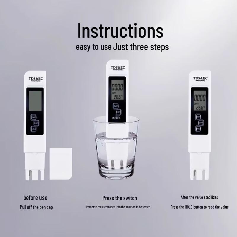 Portable TDS EC Conductivity Meter: 3-in-1 Pure Water Quality Tester