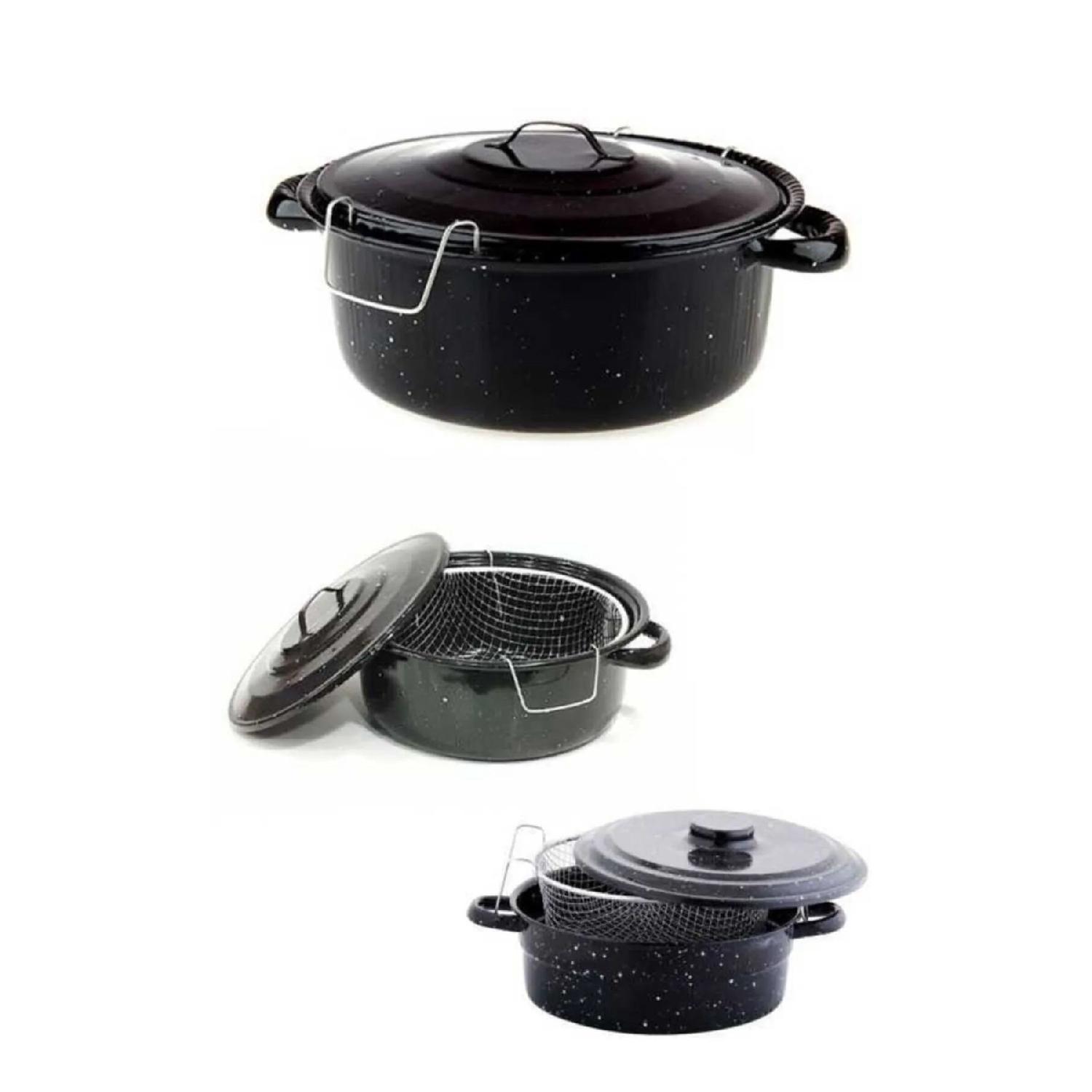 

Sausage Potato Pumpkin Eggplant Frying Pot Fritz Enamel Pot 24 Cm чорний