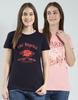 Womens Printed Round Neck Half Sleeve Regular Fit Cord Set