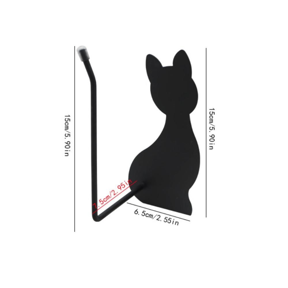 Wall-Mounted Headphone Hanger Self-Adhesive Cable Hanger Stylish Cute Cat Tissue Rack Bathroom