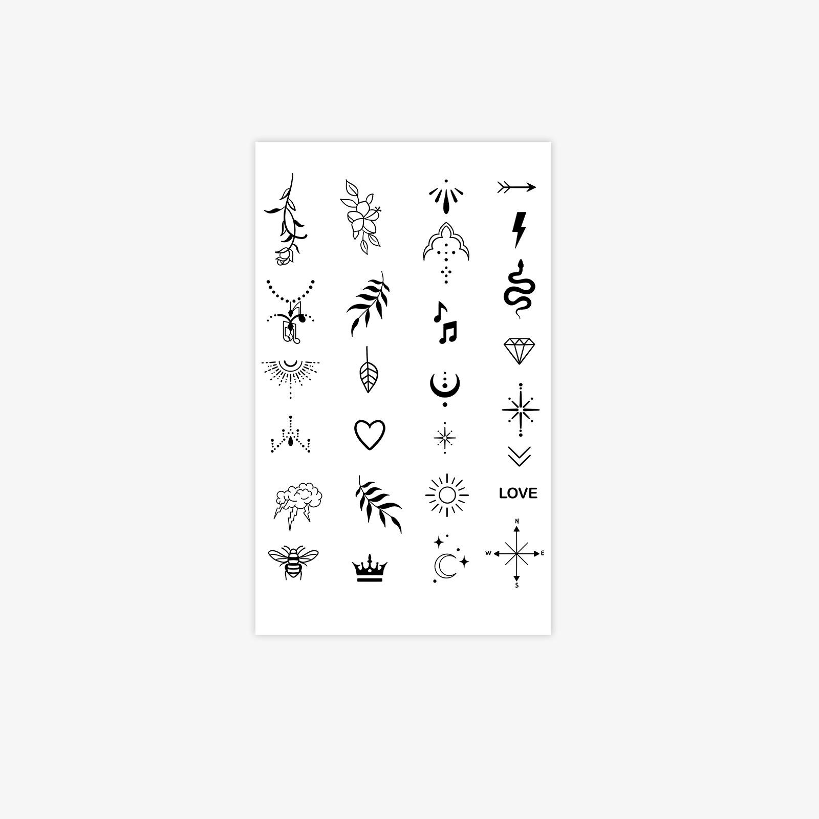 Love, Wicker, Snake Finger Small Pattern Ins Tattoo Sticker Spice Girl High Sense Simple Tattoo Sticker 9*15