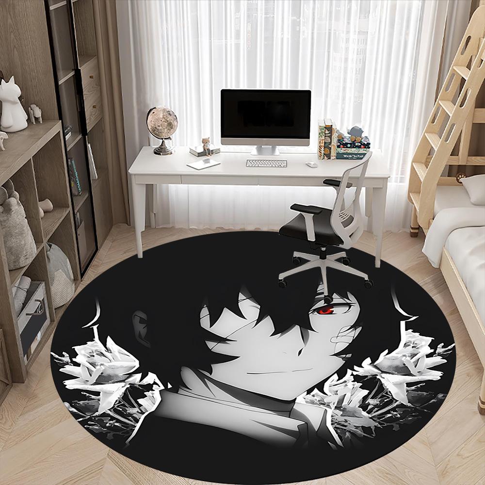 1PC Anime Character Office Round Rug, Non-slip, Soft and Durable Office Rug for Interior Decoration, Perfect for Office, Beautiful Decoration