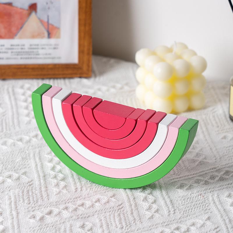 Rainbow Matching Game Montessori Wood Wooden Kids Educational Sensory Toys for Children Baby Young Girls 3 Years Learning Colors