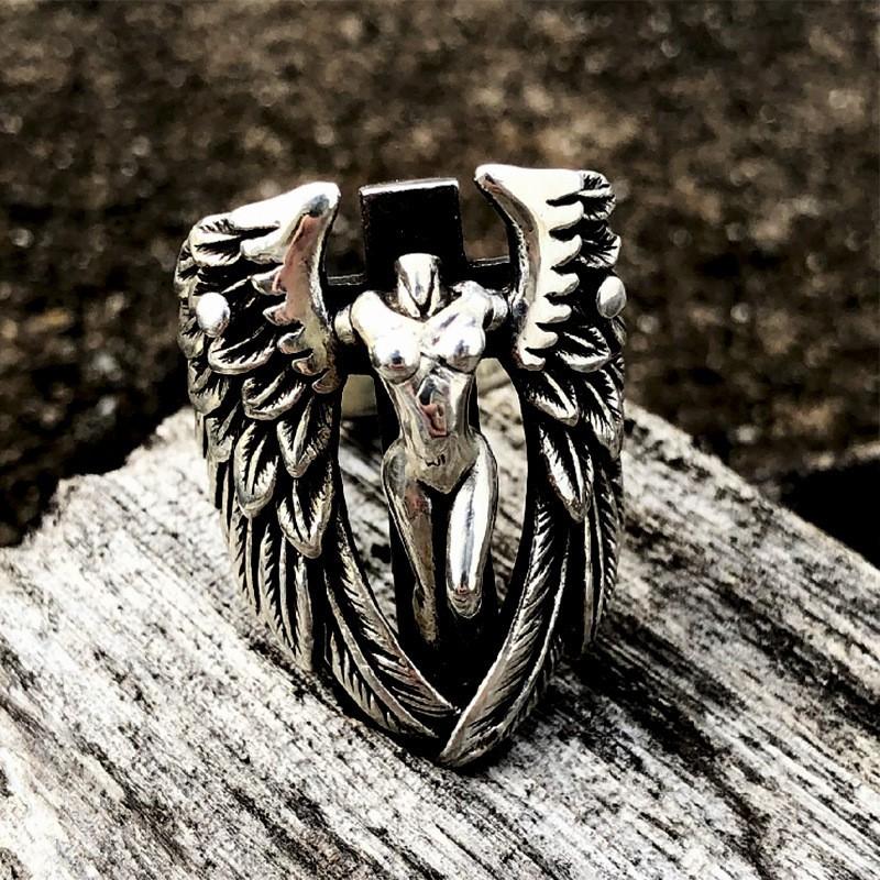 High Street Metal Ring Punk Style Star Angel Snake Eye Design Finger Jewelry