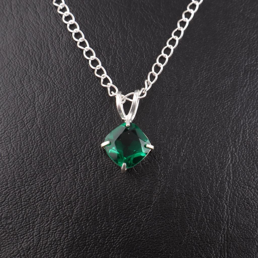 Chrome Diopside Gemstone 925 Sterling Silver Jewelry Handmade Pendant 0.93'' PP-62-5