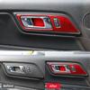 For Ford Mustang GT 2015 - 2025 Carbon Fiber Styling Interior Stickers Car Door Handle Frame Decoration Stickers Trim Cover