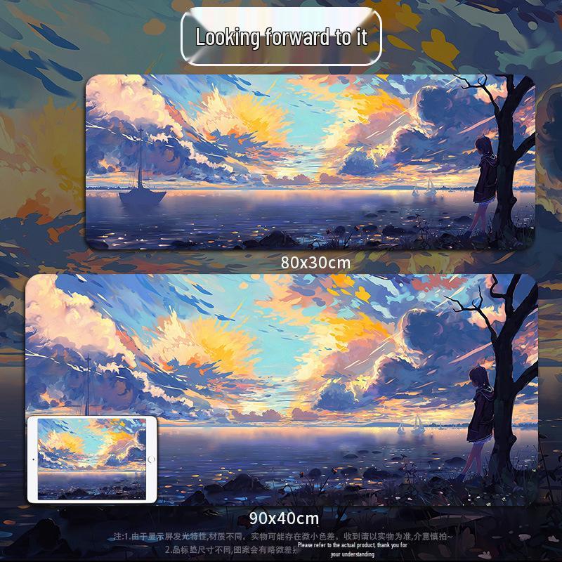 Custom Extra Large Gaming Mouse Pad - Moving Night Sky Design for Esports