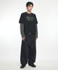 NOMANUAL Stripe Layered Long Sleeve Tee - Black