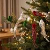 Soft Fluffy Glitter Christmas Bird Clip Ornament Artificial Spread-Wing Bird  Home Decor