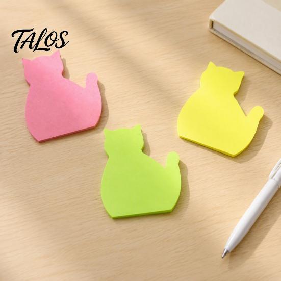 Cute Cat Sticky Notepad 2PCS Shaped Notepads, Multi Color Macaron Adhesive Animal Memo Pads Pads, Compact Decorative Note Tabs for Office School Vivid