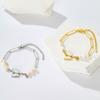 Stainless Steel 11K Gold Chain Butterfly Pearl Bracelet INS Wind Niche Design Gold Plated Bracelet
