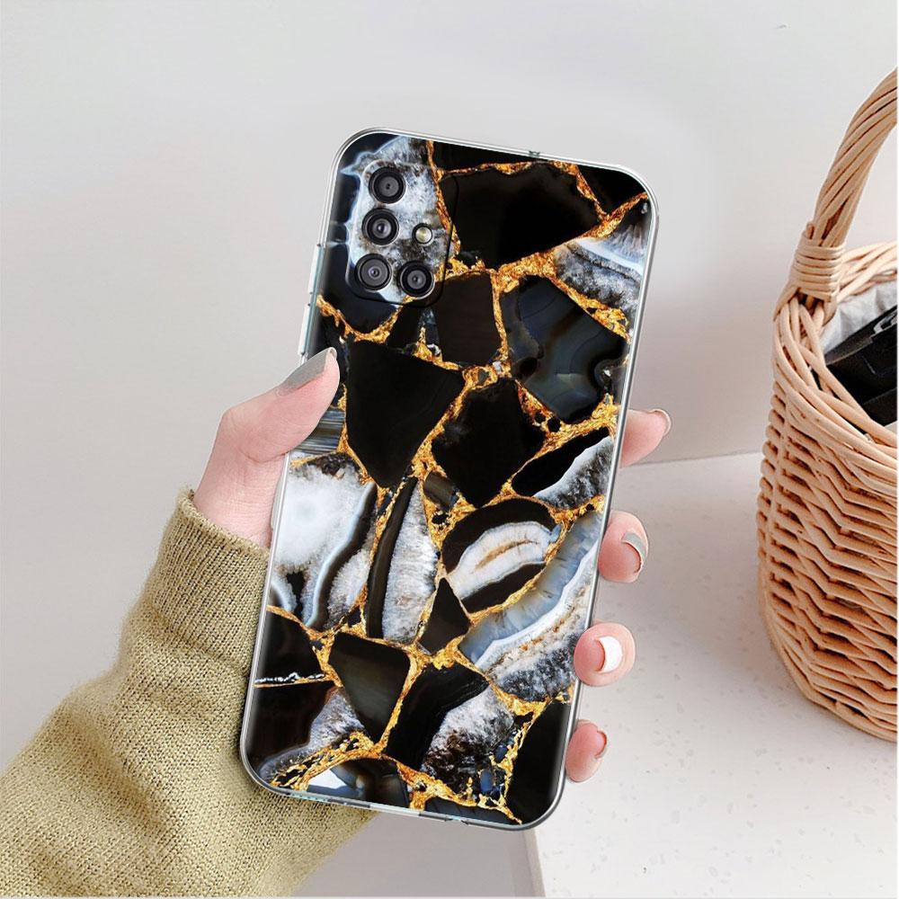 Marmor Klar Fall Für Samsung Galaxy A52 A12 A51 A32 A21s A71 A32 A22 50 A70 A31 A72 5G Telefon Abdeckung