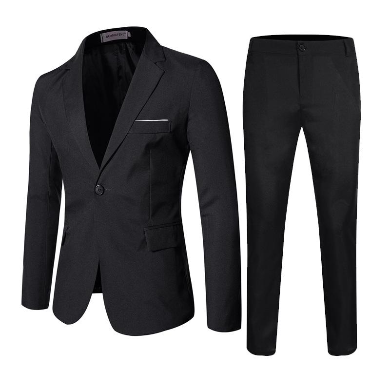 Men's Spring & Fall Casual Fashion Suits: Popular Two-Piece for Young Men, Groom & Best Man