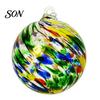 Ricordi in Vetro Artigianale Pallina Decorativa Soffiata a Mano, Colorata Decorazione Natalizia da Appendere Ornamenti Fatti a Mano per Albero, Finestra, Patio, Giardino, Interno
